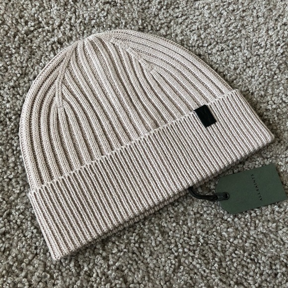 Allsaints Knit Rib Beanie Blush - Picture 4 of 9